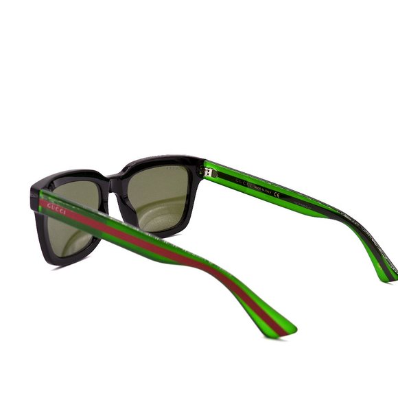 NEW GUCCI GG0001SN 002 BLACK GREEN AUTHENTIC SUNGLASSES - Picture 9 of 12